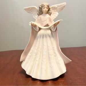 Vintage Lladro 1991 Angel Figurine Or Tree Topper Christmas Decor